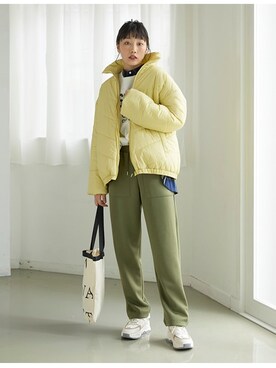 「レギュラー」｜「アイテム（スウェットパンツ）」を使った、nissen Smile Modelsさん（レディース・167cm）の秋コーディネート