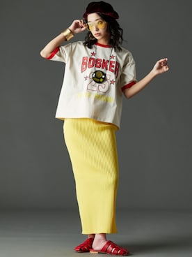 「GEVS.（ジェイヴィス）のアイテム（スカート）」を使った、nissen Smile Modelsさん（レディース・163cm）の春コーディネート