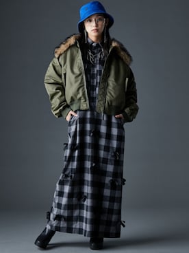 「GEVS.（ジェイヴィス）のアイテム（ジャケット/アウター）」を使った、nissen Smile Modelsさん（レディース・163cm）の秋コーディネート