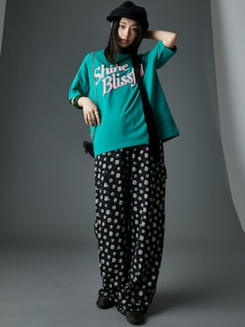 「GEVS.（ジェイヴィス）のアイテム（パンツ）」を使った、nissen Smile Modelsさん（レディース・163cm）の夏コーディネート