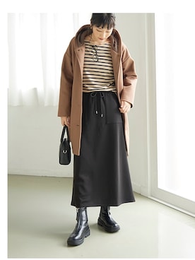 「レギュラー」｜「アイテム（ステンカラーコート）」を使った、nissen Smile Modelsさん（レディース・167cm）の秋コーディネート