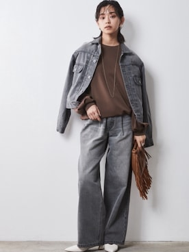 「Denim」｜「アイテム（ジャケット/アウター）」を使った、nissen Smile Modelsさん（レディース・163cm）の夏コーディネート