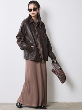 「CHIC STYLE（シックスタイル）のアイテム（ジャケット/アウター）」を使った、nissen Smile Modelsさん（レディース・163cm）の秋コーディネート
