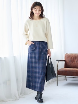 「大きいサイズレディースファッション」｜「アイテム（ブーツ）」を使った、nissen Smile Modelsさん（レディース・170cm）の秋コーディネート