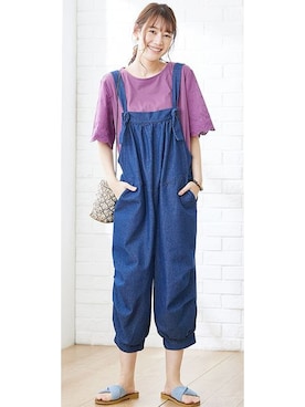 「アラフォーコーデ」｜「アイテム（オールインワン・サロペット）」を使った、nissen Smile Modelsさん（レディース・167cm）の春コーディネート