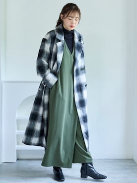 「大きいサイズレディースファッション」｜「アイテム（オールインワン・サロペット）」を使った、nissen Smile Modelsさん（レディース・167cm）の秋コーディネート
