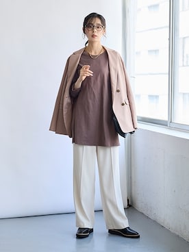 「アイテム（チュニック）」を使った、nissen Smile Modelsさん（レディース・165cm）の夏コーディネート