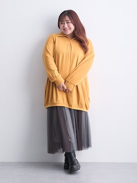 「アイテム（チュニック）」を使った、nissen Smile Modelsさん（レディース・155cm）の秋コーディネート