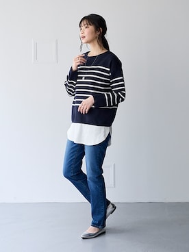 「アイテム（チノパンツ）」を使った、nissen Smile Modelsさん（レディース・166cm）の夏コーディネート