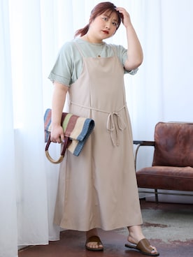 ワンピース Smile*size120 大きいサイズ マキシ丈キャミワンピース 通販【ニッセン】