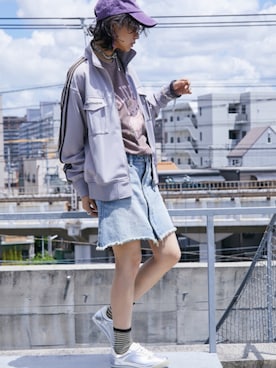 「レギュラー」｜「アイテム（ジャージ）」を使った、nissen Smile Modelsさん（レディース・163cm）の夏コーディネート