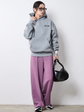 「CHIC STYLE（シックスタイル）のアイテム（スラックス）」を使った、nissen Smile Modelsさん（レディース・163cm）の秋コーディネート