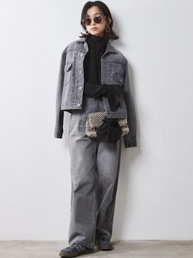 「Denim」｜「アイテム（ジャケット/アウター）」を使った、nissen Smile Modelsさん（レディース・163cm）の夏コーディネート