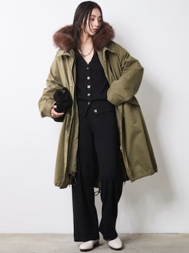 「アイテム（モッズコート）」を使った、nissen Smile Modelsさん（レディース・163cm）の秋コーディネート