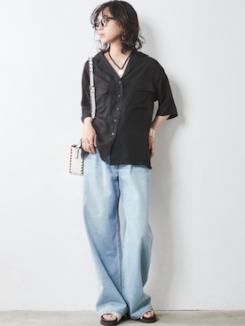 「Denim」｜nissen Smile Modelsさん（レディース・163cm）の夏コーディネート