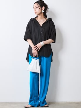 「blue」｜nissen Smile Modelsさん（レディース・163cm）の夏コーディネート
