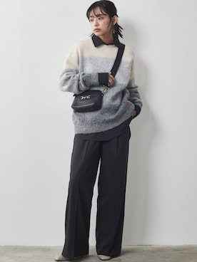 「CHIC STYLE」｜「アイテム（スラックス）」を使った、nissen Smile Modelsさん（レディース・163cm）の秋コーディネート