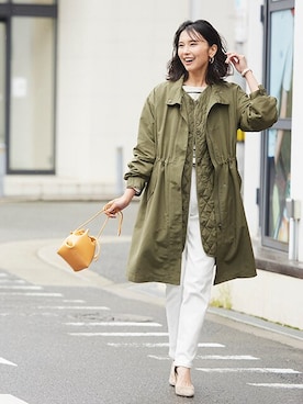 「nissen（ニッセン）のアイテム（モッズコート）」を使った、nissen Smile Modelsさん（レディース・165cm）の秋コーディネート