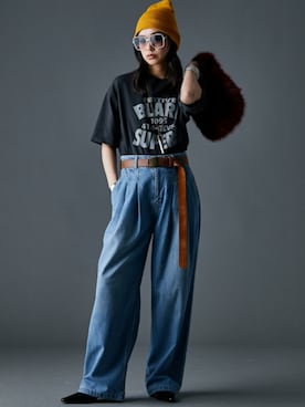「大きいサイズレディースファッション」｜「アイテム（パンツ）」を使った、nissen Smile Modelsさん（レディース・163cm）の夏コーディネート