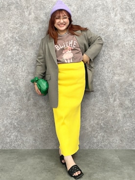 「GEVS.（ジェイヴィス）のアイテム（テーラードジャケット）」を使った、nissen Smile Modelsさん（レディース・155cm）の春コーディネート