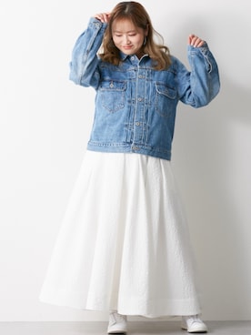 「CHIC STYLE」｜「アイテム（デニムジャケット）」を使った、nissen Smile Modelsさん（レディース・160cm）の冬コーディネート