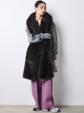 「CHIC STYLE（シックスタイル）のアイテム（スラックス）」を使った、nissen Smile Modelsさん（レディース・163cm）の秋コーディネート