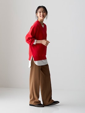 「アイテム（チュニック）」を使った、nissen Smile Modelsさん（レディース・165cm）の秋コーディネート