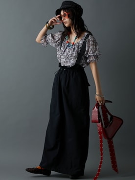 「nissen（ニッセン）のアイテム（オールインワン・サロペット）」を使った、nissen Smile Modelsさん（レディース・163cm）の夏コーディネート