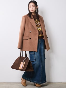 「CHIC STYLE（シックスタイル）のアイテム（ジャケット/アウター）」を使った、nissen Smile Modelsさん（レディース・163cm）の秋コーディネート