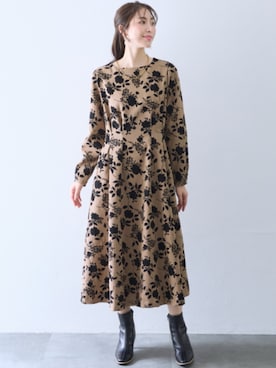 匿名配送　トッカ　ベージュ　花柄　ワンピース　大きいサイズ　大きなサイズ TOCCA トッカ ワンピース サイズ:0 664-5.OP.TO.SW.0940
