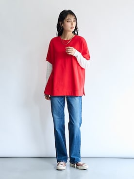 「アイテム（スウェット）」を使った、nissen Smile Modelsさん（レディース・165cm）の夏コーディネート