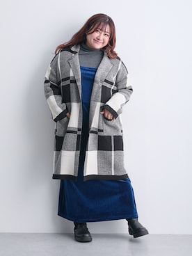 チェック柄ニットコート＜大きいサイズ有＞ 通販【ニッセン】