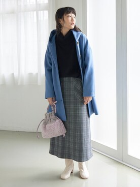 「レギュラー」｜「アイテム（ステンカラーコート）」を使った、nissen Smile Modelsさん（レディース・167cm）の秋コーディネート