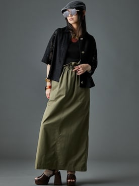 「nissen（ニッセン）のアイテム（オールインワン・サロペット）」を使った、nissen Smile Modelsさん（レディース・163cm）の夏コーディネート