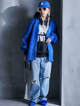 「GEVS.（ジェイヴィス）のアイテム（カーディガン/ボレロ）」を使った、nissen Smile Modelsさん（レディース・163cm）の秋コーディネート