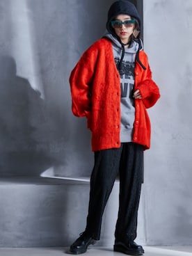 「GEVS.（ジェイヴィス）のアイテム（カーディガン/ボレロ）」を使った、nissen Smile Modelsさん（レディース・163cm）の秋コーディネート