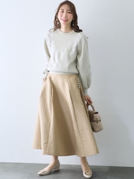 袖オーガンジーレースニット＜大きいサイズ有＞【Hana服