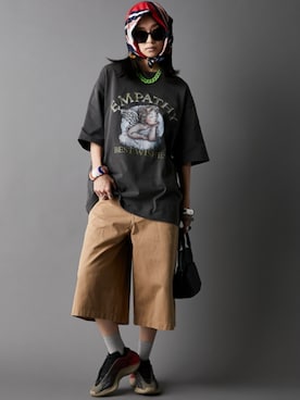 「GEVS.（ジェイヴィス）のアイテム（パンツ）」を使った、nissen Smile Modelsさん（レディース・163cm）の春コーディネート