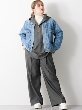 「CHIC STYLE」｜「アイテム（デニムジャケット）」を使った、nissen Smile Modelsさん（レディース・160cm）の冬コーディネート