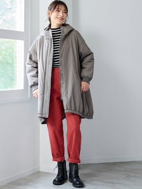 「大きいサイズレディースファッション」｜「アイテム（ブーツ）」を使った、nissen Smile Modelsさん（レディース・170cm）の秋コーディネート
