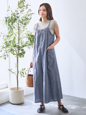 「アラフォーコーデ」｜「アイテム（オールインワン・サロペット）」を使った、nissen Smile Modelsさん（レディース・169cm）の夏コーディネート