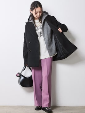 「CHIC STYLE（シックスタイル）のアイテム（スラックス）」を使った、nissen Smile Modelsさん（レディース・163cm）の秋コーディネート