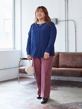 「150cm台コーデ」｜「アイテム（ローファー）」を使った、nissen Smile Modelsさん（レディース・155cm）の秋コーディネート