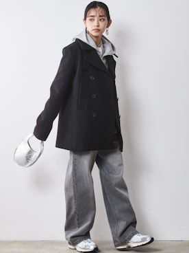 「レギュラー」｜「アイテム（ピーコート）」を使った、nissen Smile Modelsさん（レディース・163cm）の秋コーディネート