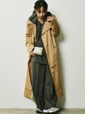 「CHIC STYLE」｜「アイテム（トレンチコート）」を使った、nissen Smile Modelsさん（レディース・163cm）の冬コーディネート
