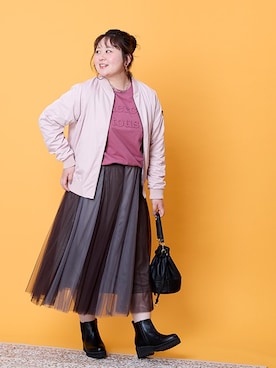 「アイテム（MA-1）」を使った、nissen Smile Modelsさん（レディース・165cm）の夏コーディネート