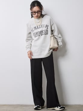 「CHIC STYLE（シックスタイル）のアイテム（スラックス）」を使った、nissen Smile Modelsさん（レディース・163cm）の秋コーディネート