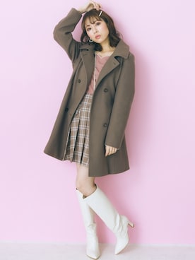 「レギュラー」｜「アイテム（トレンチコート）」を使った、nissen Smile Modelsさん（レディース・162cm）の夏コーディネート