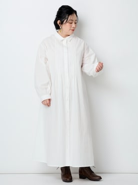 綿100％ピンタックデザインワンピース＜大きいサイズ有