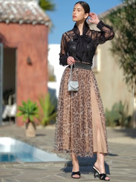 「アイテム（その他トップス、シルバー系）」を使った、nissen Smile Modelsさん（レディース・168cm）の春コーディネート